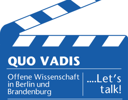 Logo der Veranstaltungsreihe "Quo vadis Offene Wissenschaft in Berlin und Brandenburg: Let’s talk!"