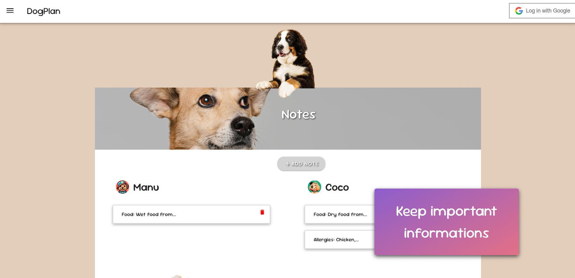 Screenshot der StartView
