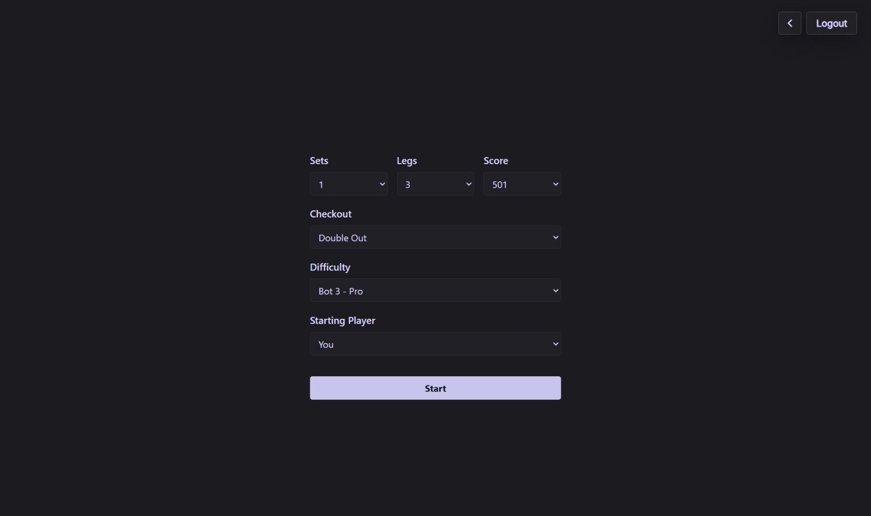 Match gegen Bot - Settings