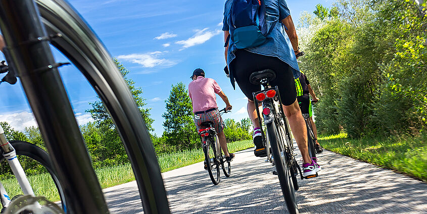 Stadtradeln Radfahrer/-innen unterwegs in der Natur