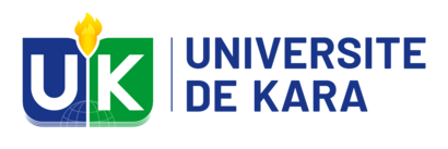 Logo der Université de Kara, bestehend aus dem Emblem mit den Buchstaben „UK“ und einer stilisierten Flamme sowie dem Schriftzug „UNIVERSITE DE KARA“.