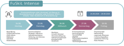 Schaubild/Übersicht des FuSkil Intense  Programs des Projektes FE/EM