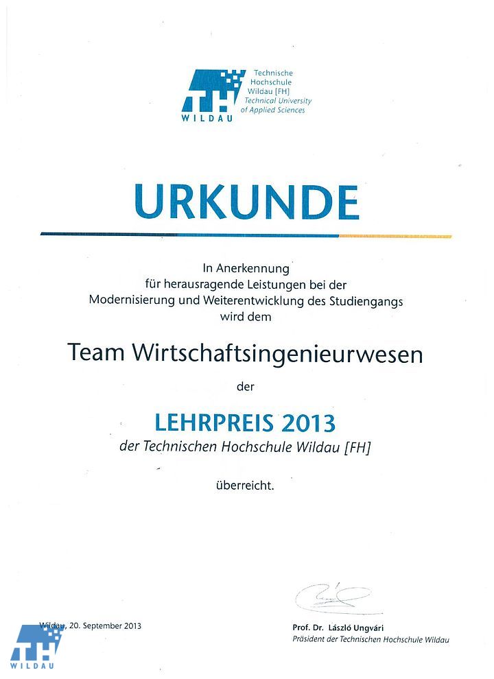 Lehrpreis der TH Wildau 2013