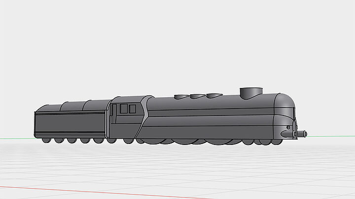 3D-Modell einer Lokomotive