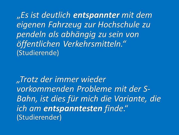 Mobilitätsumfrage Aussagen von Teilnehmenden