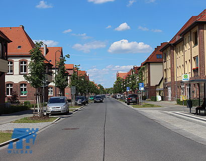 Wildau SchwartzkopffSiedlung Die Karl-Marx-Straße in der Schwatzkopff-Siedlung