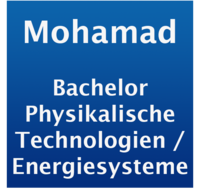 Icon Physikalische Technologien/Energiesysteme mit weißer Schrift auf blauem Hintergrund