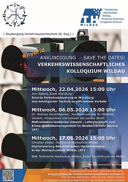 Verkehrswissenschaftliches Kolloquium Ankündigung Sommersemester 2026