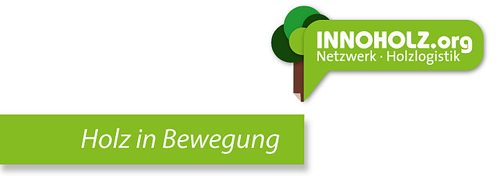 Logo des Innovationsnetzwerkes mit Slogan Holz in Bewegung