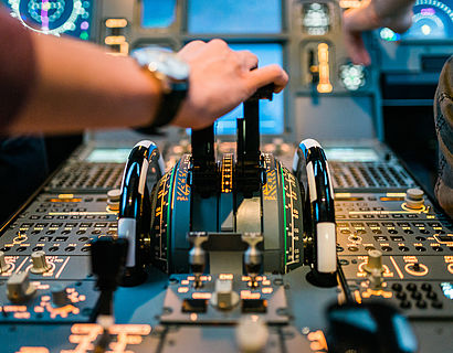 Schubhebel des A320 Simulators