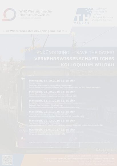 Verkehrswissenschaftliches Kolloquium im Wintersemester 2026-27