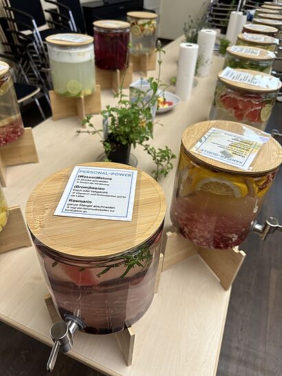 Gesundheitstag 2024 Infused Water für die Verwaltung der TH Wildau.