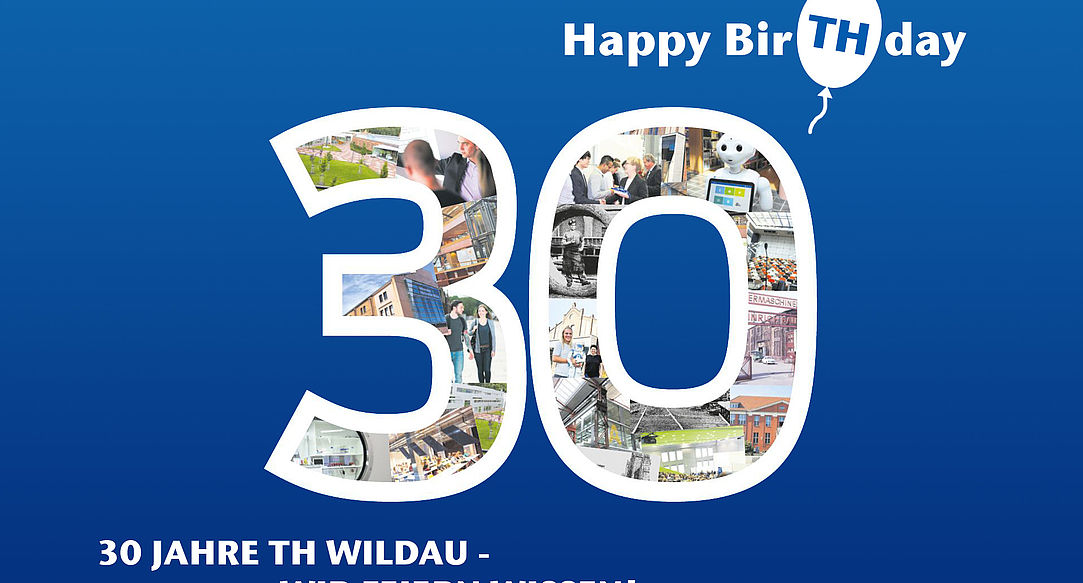 30 Jahre TH Wildau Grafik zum 30. Geburtstag der TH Wildau
