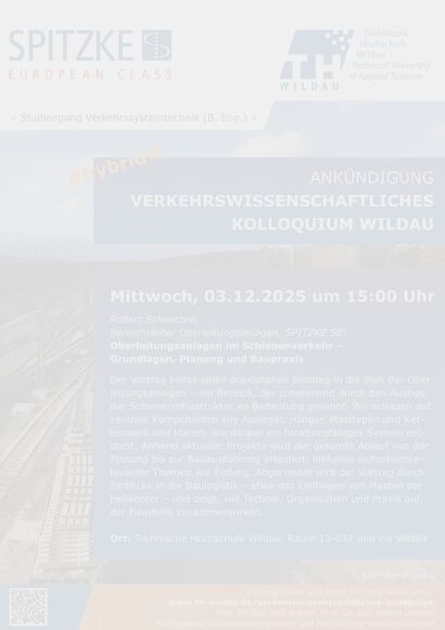 38. Verkehrswissenschaftliches Kolloquium Wildau - Plakat