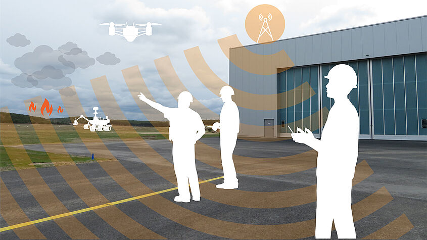 Aladin Grafik 1146x644 Bei der Abschlussveranstaltung des Projekts ALADIN wird demonstriert, wie auf Basis eines temporären 5G-Netzes Drohnen Lagebilder in Echtzeit in die Zentrale übertragen & eine unbemannte Löschraupe gesteuert wird.