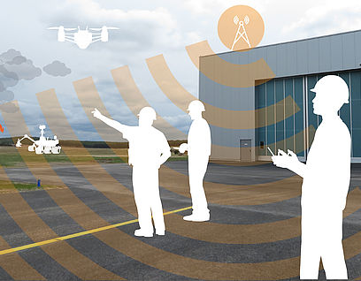 Bei der Abschlussveranstaltung des Projekts ALADIN wird demonstriert, wie auf Basis eines temporären 5G-Netzes Drohnen Lagebilder in Echtzeit in die Zentrale übertragen & eine unbemannte Löschraupe gesteuert wird. 