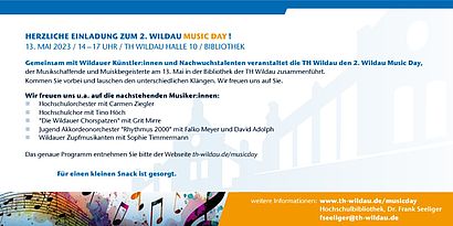 Rückseite des Wildau Music Day Flyers