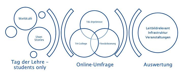 Schema zur Auswertung vom Tag der Lehre 2019 mit anschließender Online-Befragung.