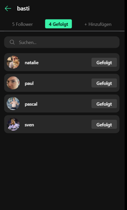 Screenshot eines Gefolgt Views bei Book-it: Die digitale Plattform für privates Bücherverleihen