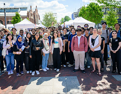 Gruppenfoto von internationalen Studieninteressierten