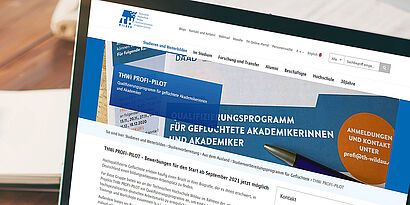 Laptop-Bildschirm mit THWi PROFI-PILOT Projekt
