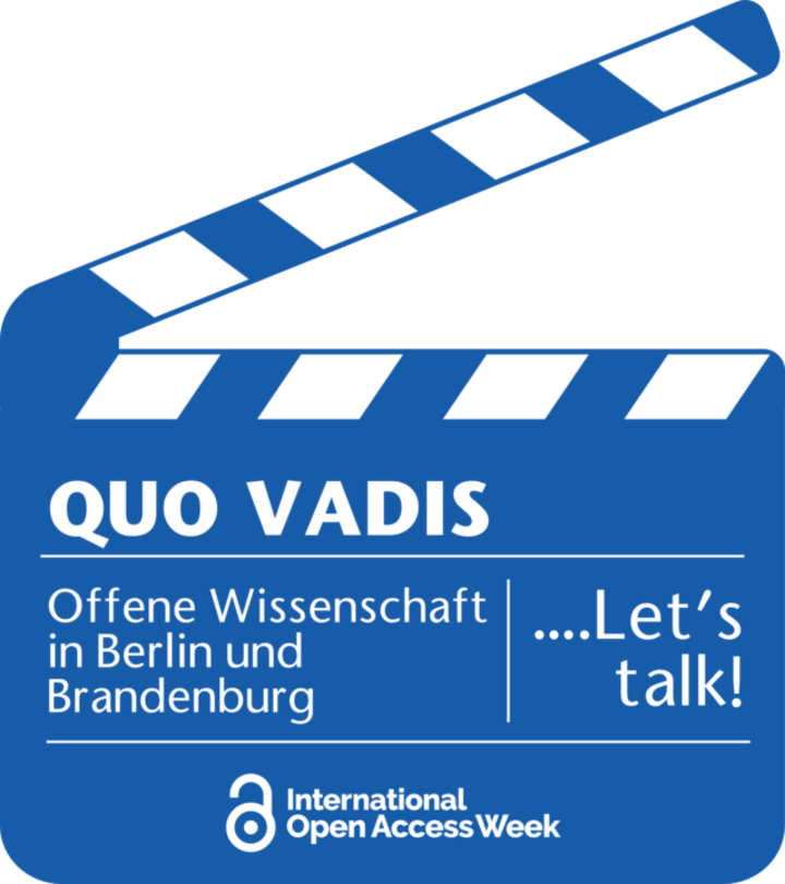 Logo der Veranstaltungsreihe "Quo vadis Offene Wissenschaft in Berlin und Brandenburg: Let’s talk!"
