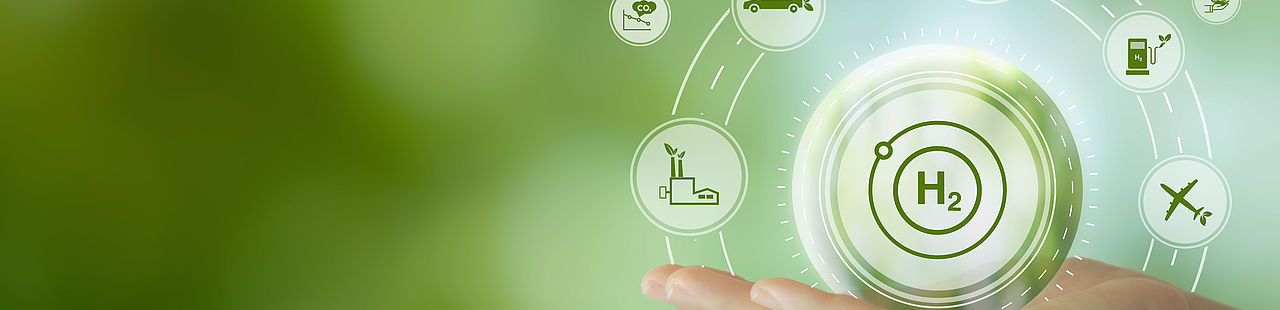 Hand mit symbolischen tragendenden Energiesystemen