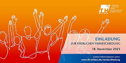 Vorderseite Flyer für die Verabschiedung der Absolventinnen und Absolventen 2022/2023