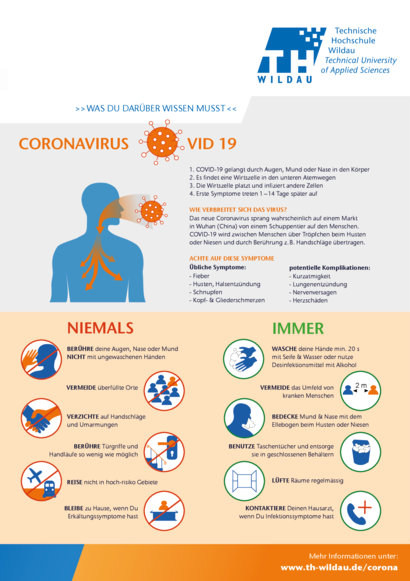 Plakat Corona Deutsch orange 1