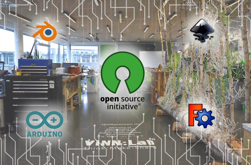 OpenSource Blogbeitrag verschiedene Open Source Logos