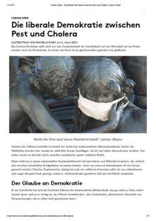 Corona Krise Die liberale Demokratie zwischen Pest und Cholera Cicero Online 002 Corona Krise