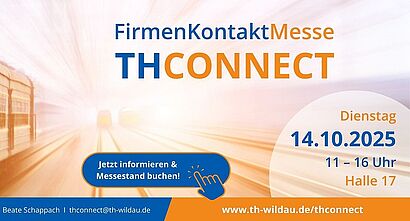 Hier ist ein Flyer zu sehen zu Firmen Kontakt Messe "Th Connect".