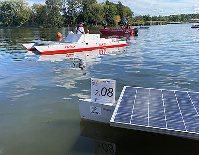 Solarboot auf der Dahme in Wildau