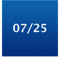 Schriftzug 07/25 auf baluem Hintergrund