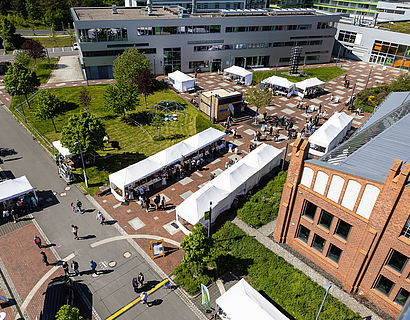 Campus der TH Wildau aus der Vogelperspektive