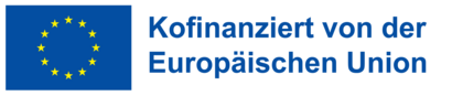 EU-Logo mit dem Schriftzug „Kofinanziert von der Europäischen Union“