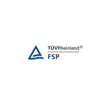 Hier ist das Logo von der FSP-Fahrzeug-Sicherheitsprüfung GmbH & Co KG zu sehen.