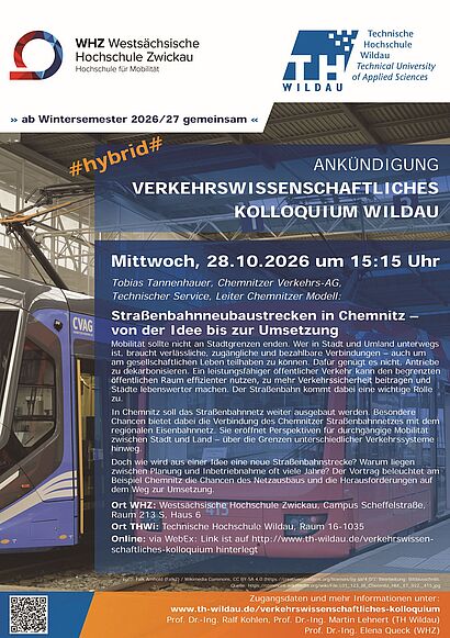Plakat zum 43. Verkehrswissenschaftlichen Kolloquium Wildau