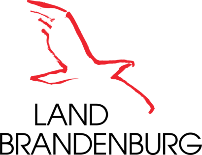 Logo des Landes Brandenburg, Roter Adler auf weißem Hintergrund