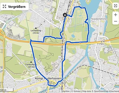 Visualisierung der langen Strecke für den Wandertag