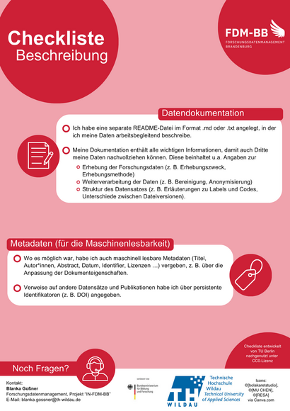 Checkliste für die Beschreibung von Forschungsdaten