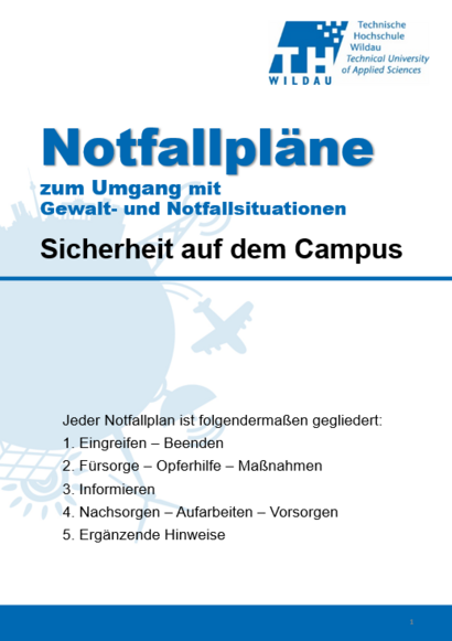 Bild mit Hinweisen zu den Notfallplänen der TH Wildau