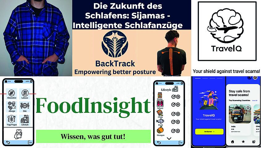 IDM Abschluss auf dem Bild werden einige Ergebnisse des IDM gezeigt (Prototypen und Apps)
