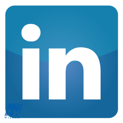 Logo von LinkedIn auf weißen Hintergrund