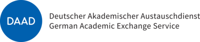 Logo des Deutschen Akademischen Austauschdienstes (DAAD), bestehend aus einer blauen Kreismarke mit weißem „DAAD“-Text und dem ausgeschriebenen Organisationsnamen rechts daneben.
