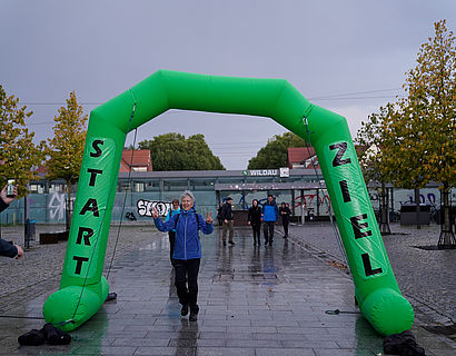 Wanderin beim Zieleinlauf