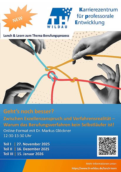 Flyer zum Event Lunch & Learn zu Berufungsthemen.