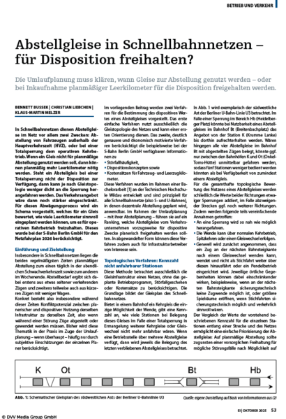 Artikeltitelseite Fachbeitrag Der Eisenbahningenieur