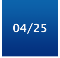 Schriftzug 04/25 auf blauem Hintergrund