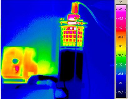 Thermographieaufnahme eines Stirlingmotors